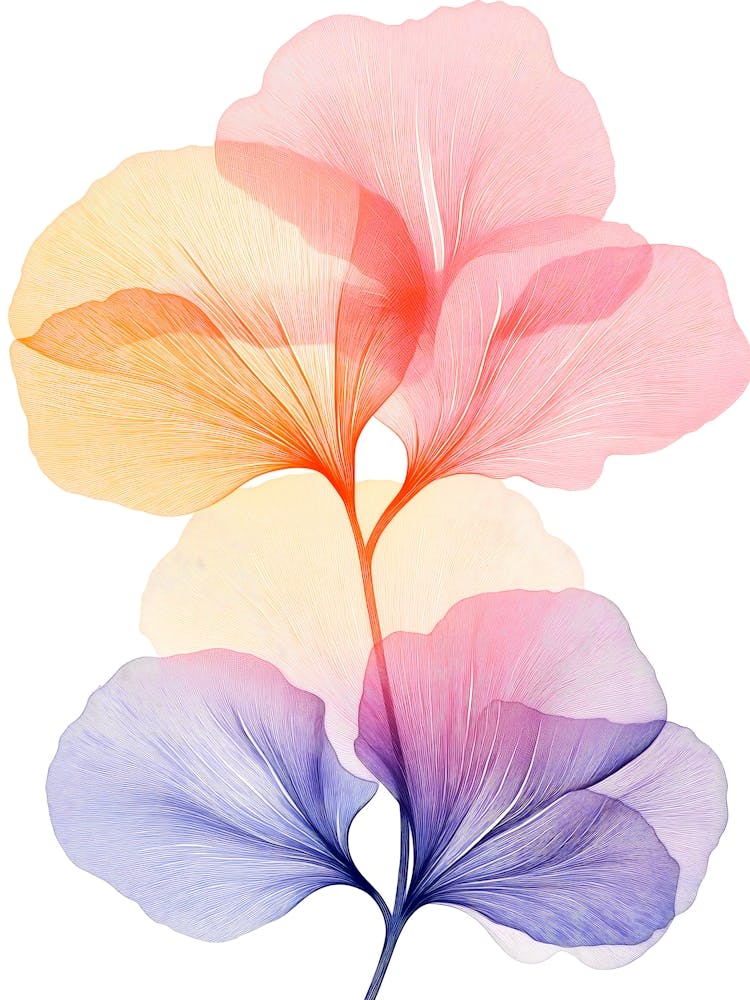 Watercolor Ginkgo Leaves nature art