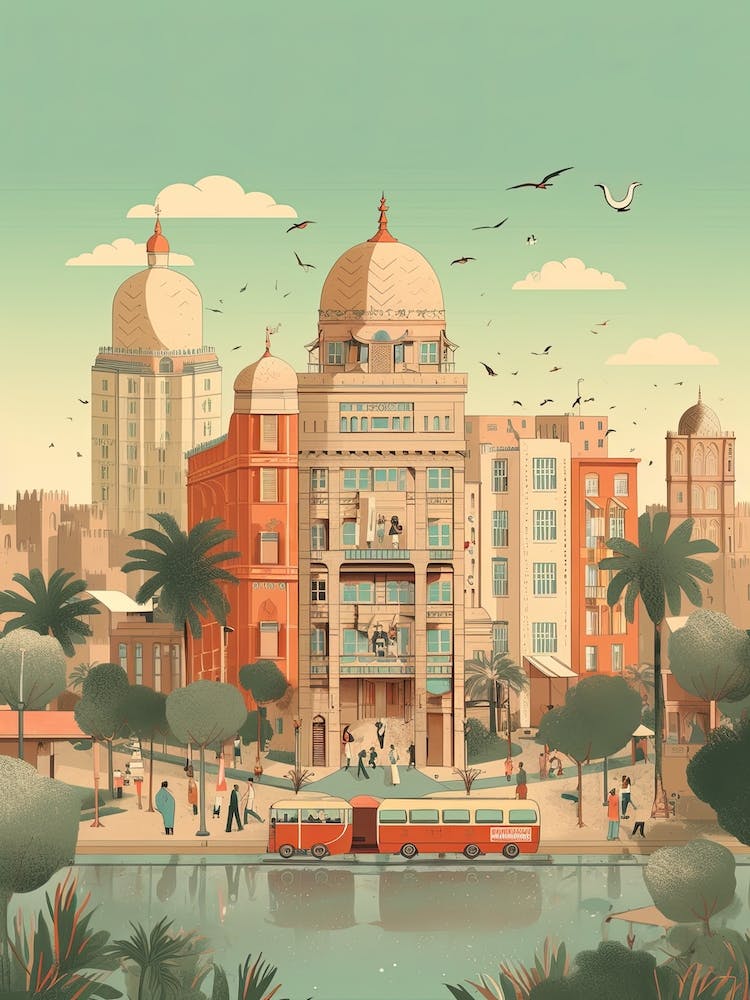 Cairo Egypt Travel Illustration 1