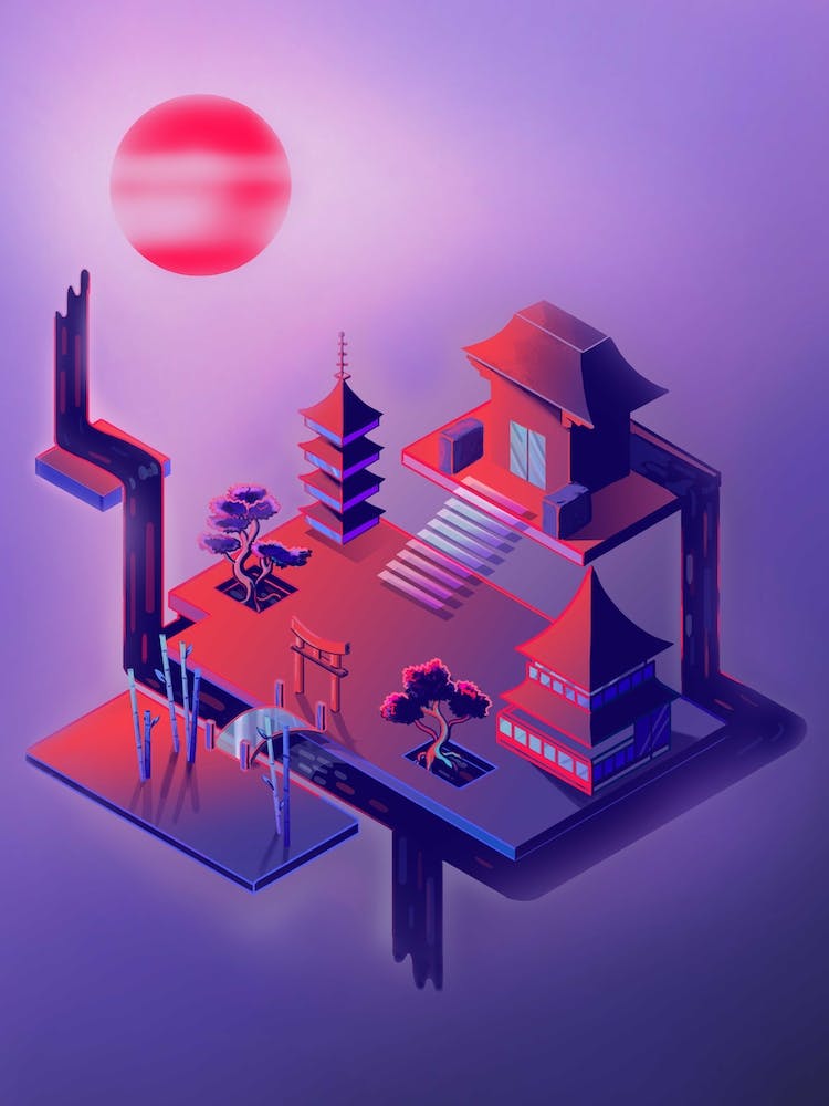 Neo Futuristic Kyoto Japan