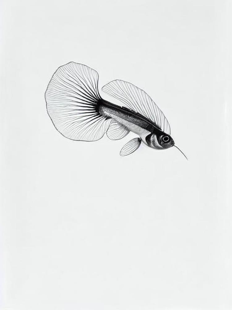 Sea Robin Black & White Drawing