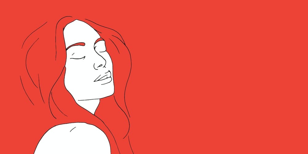 Woman In Reverie Red