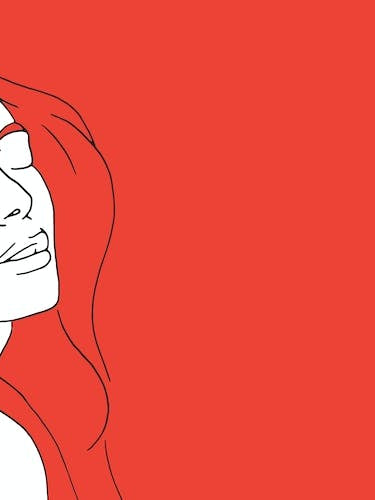 Woman In Reverie Red