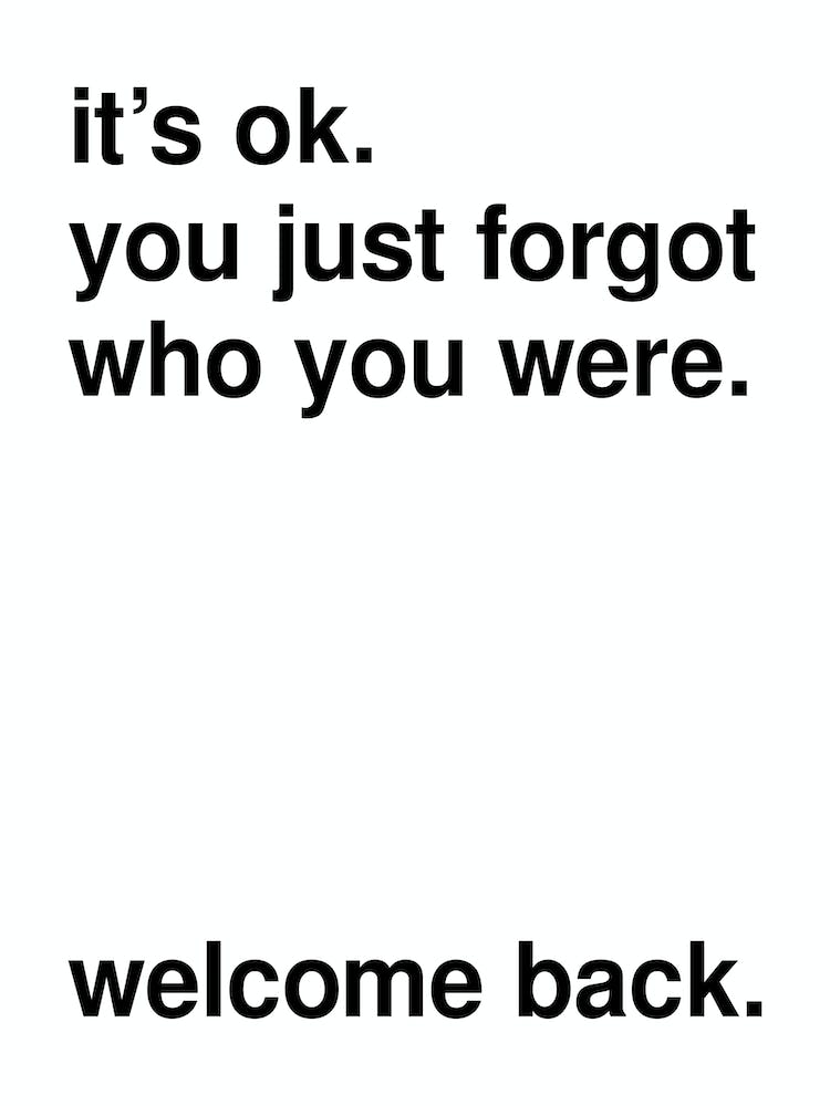 Welcome Back Bold Typography Statement In White