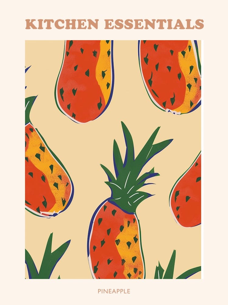Pineapple Pattern Illustration Poster 4