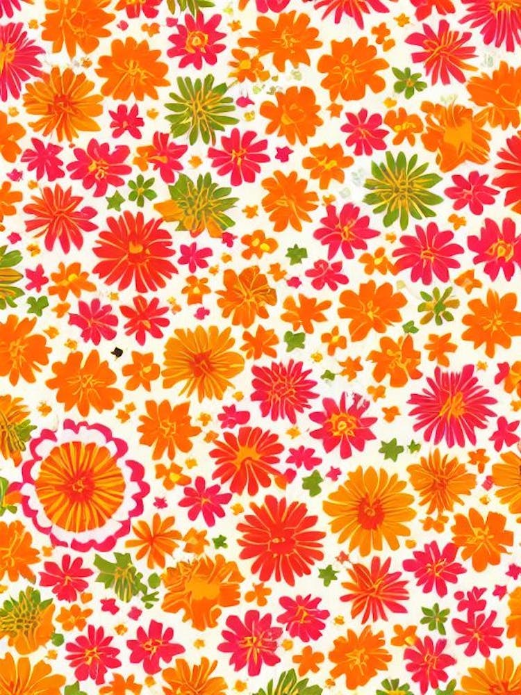Nemesia Floral Print Warm Tones 1 Flower