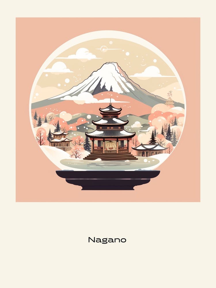 Nagano Japan Snowglobe Poster