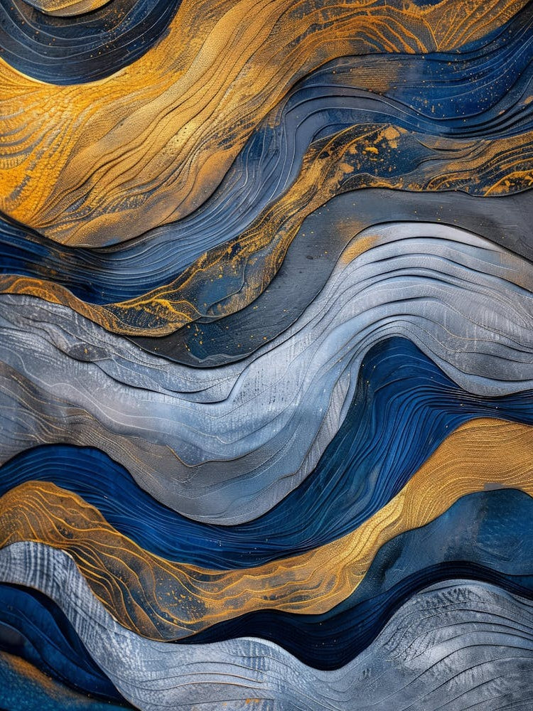 Blue And Gold Waves 4