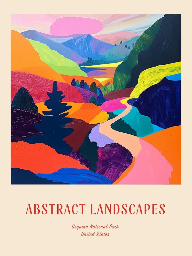 Colourful Abstract Sequoia National Park Usa 6 Poster