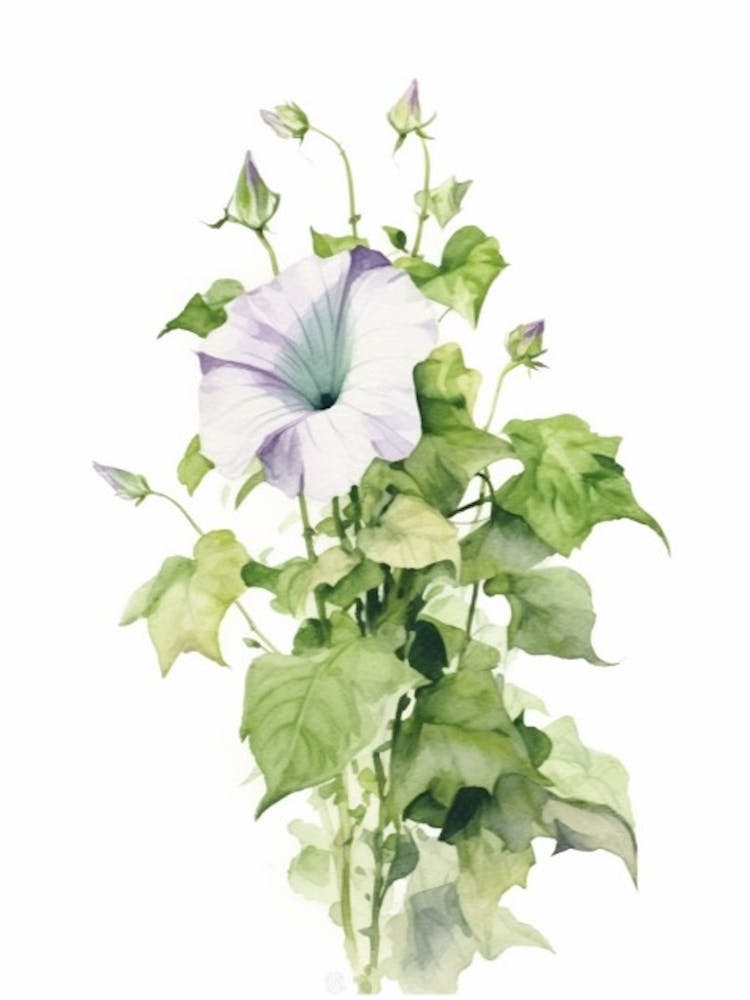 Beehive With Morning Glory Watercolour Illustration 1