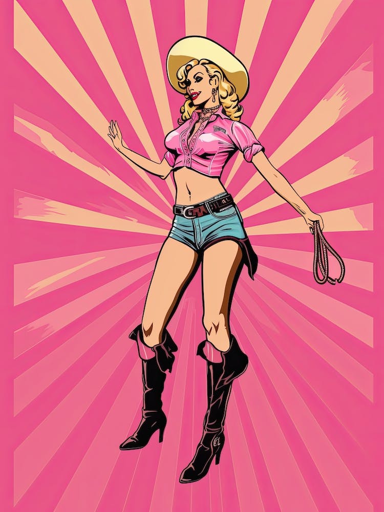 Joyeuse Cowgirl Illustration Rose 3