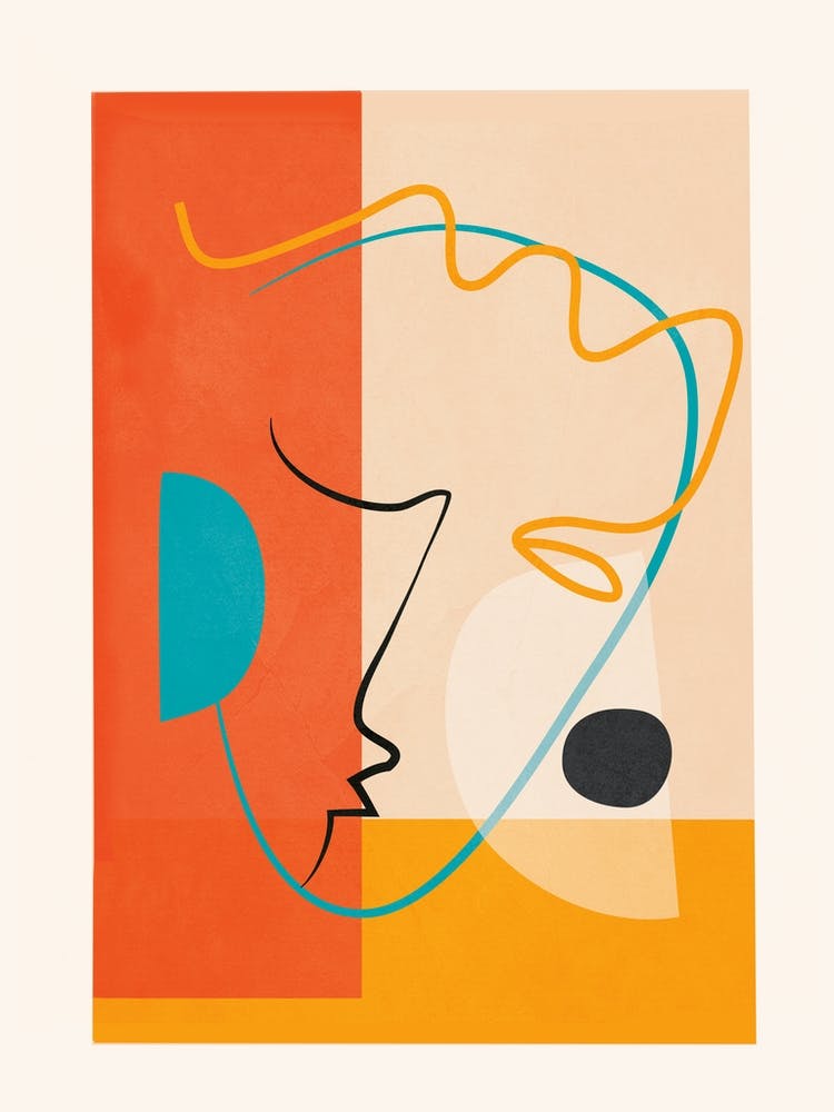 Abstract Face Line Design 06