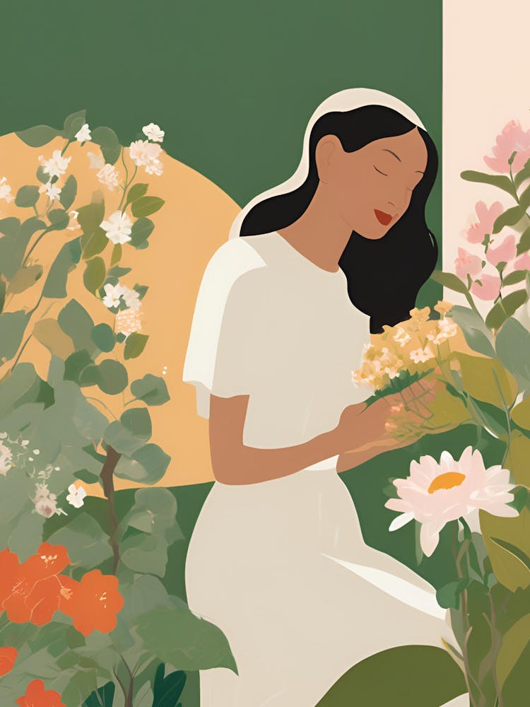 Woman In Garden