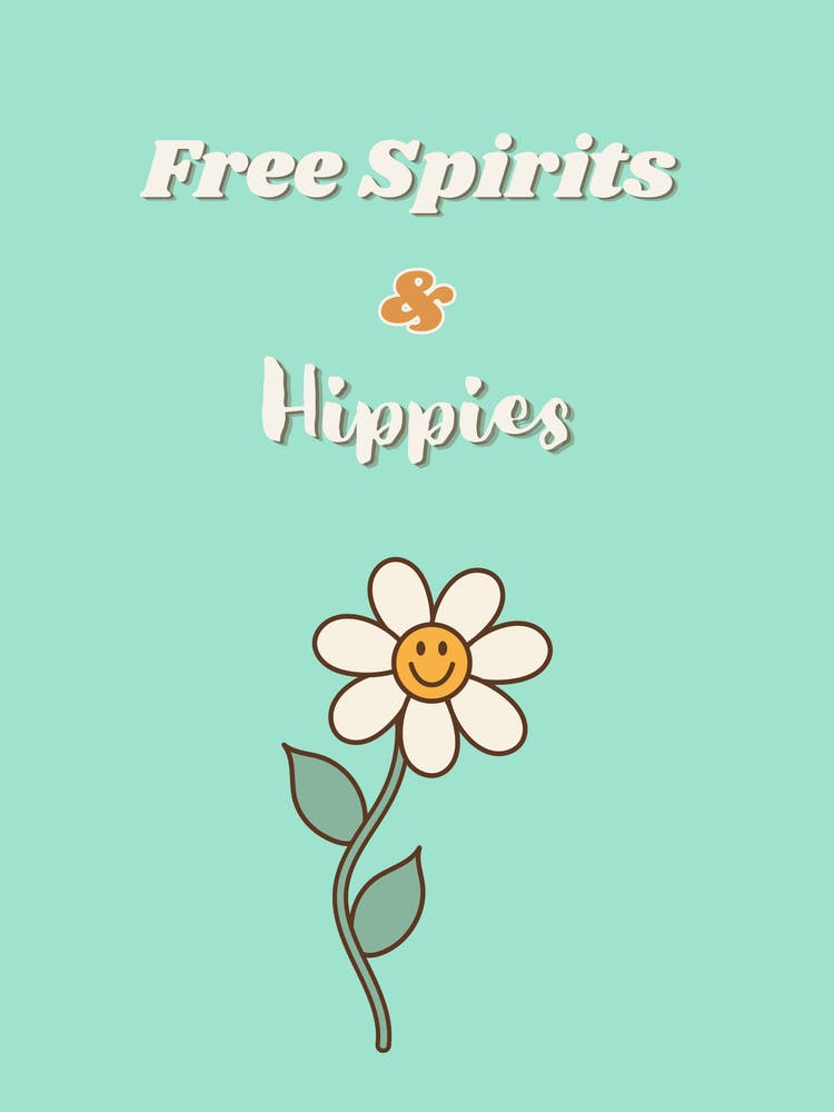 Esprits Libres et Hippies ~ Mignonne Marguerite Bohème Paix Amour et Rires Vibes Positives Décoration Murale Fleurs Fous Vibrations Hippies Fréquence Art Mural Officiel pour Gens Fous et Libres d'Esprit