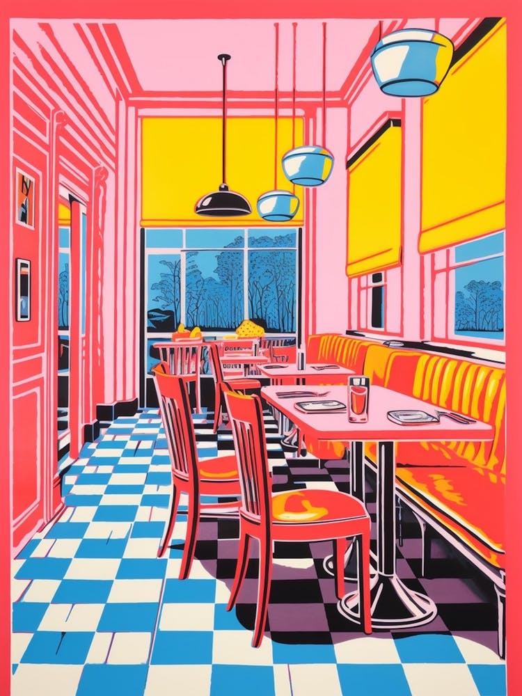 Diner Rétro Pop Couleurs 4