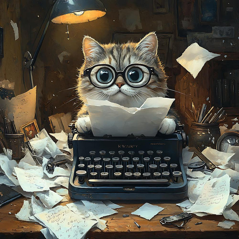 Funny Cat Writer Vintage 5