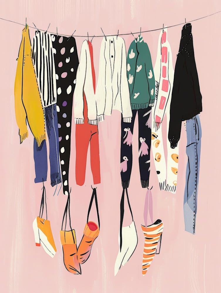 Clothes Hanging On A Clothesline 2