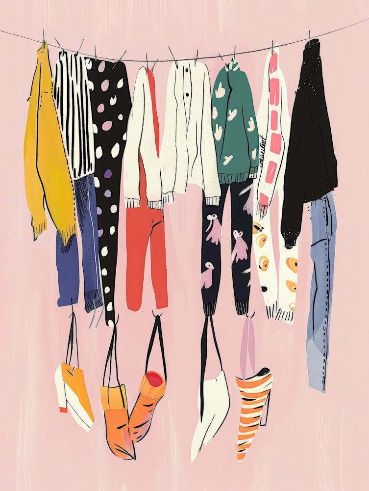 Clothes Hanging On A Clothesline 2