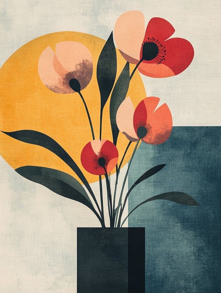 Flowers In A Vase Canvas Print 4