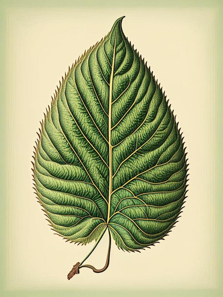 Slippery Elm Leaf Vintage Botanical 1