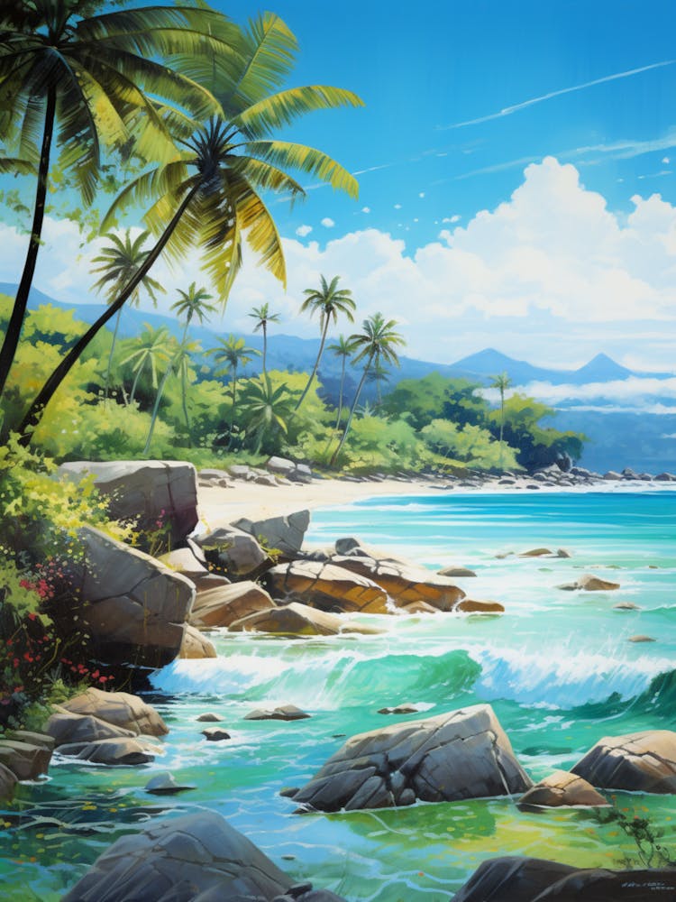 A Painting Of Anse Cocos, La Digue Seychelles 3