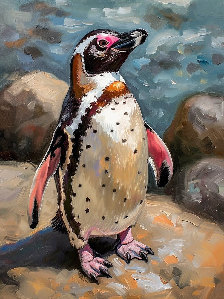 Adlie Penguin Robben Island Oil Painting 3