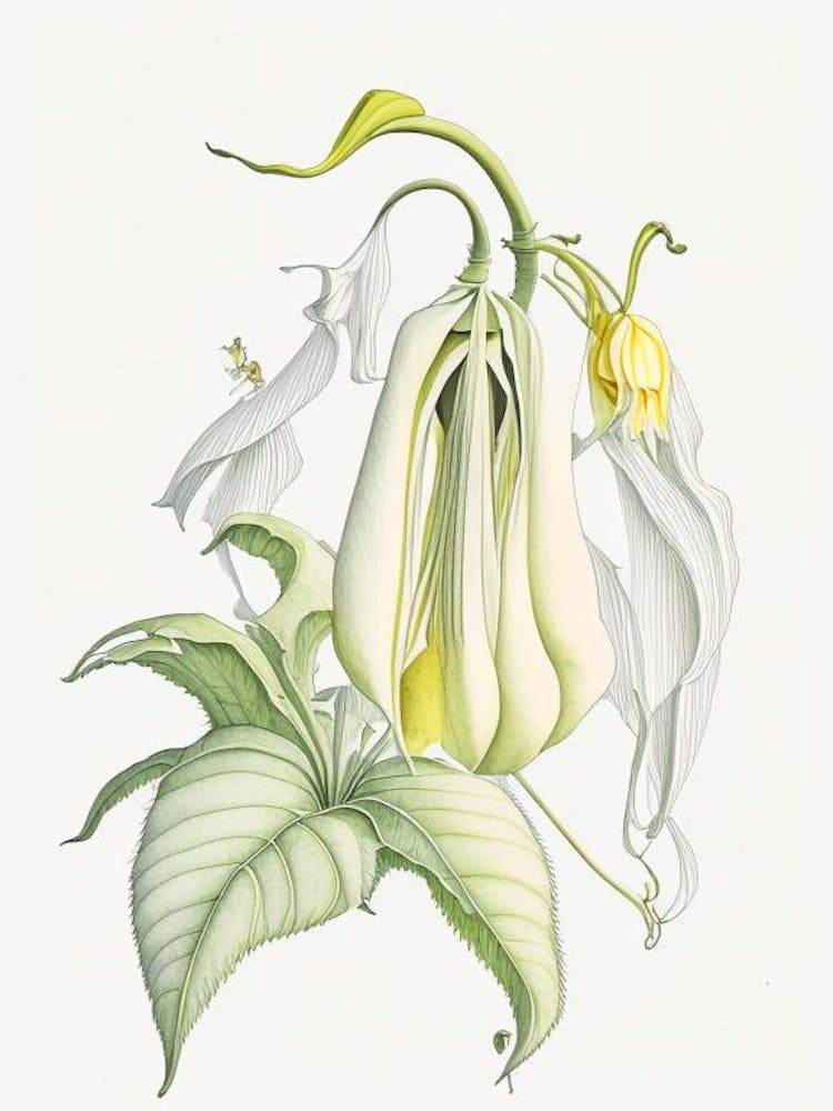 Angel S Trumpet Floral Quentin Blake Inspired Illustration 2 Flower