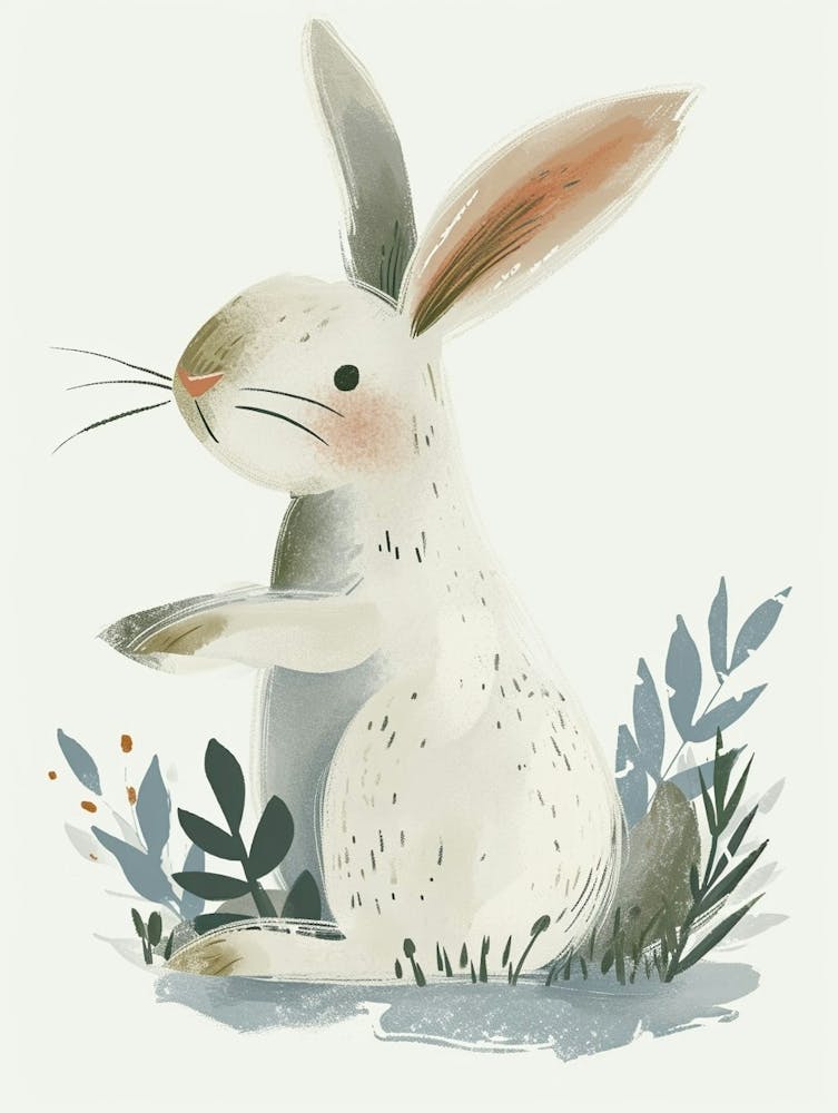 Florida White Rabbit Kids Illustration 1