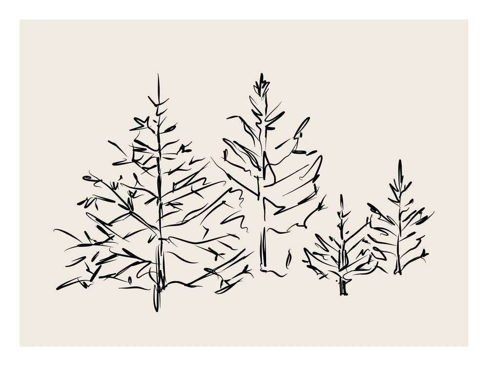 Neutral Winter Trees Landscape