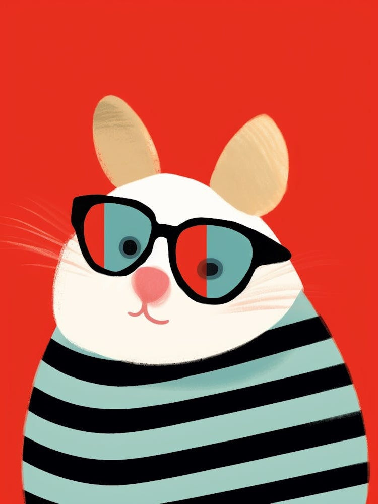 Little Guinea Pig Wearing Sunglasses