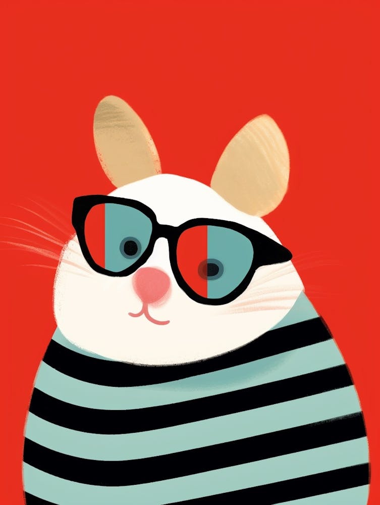 Little Guinea Pig Wearing Sunglasses