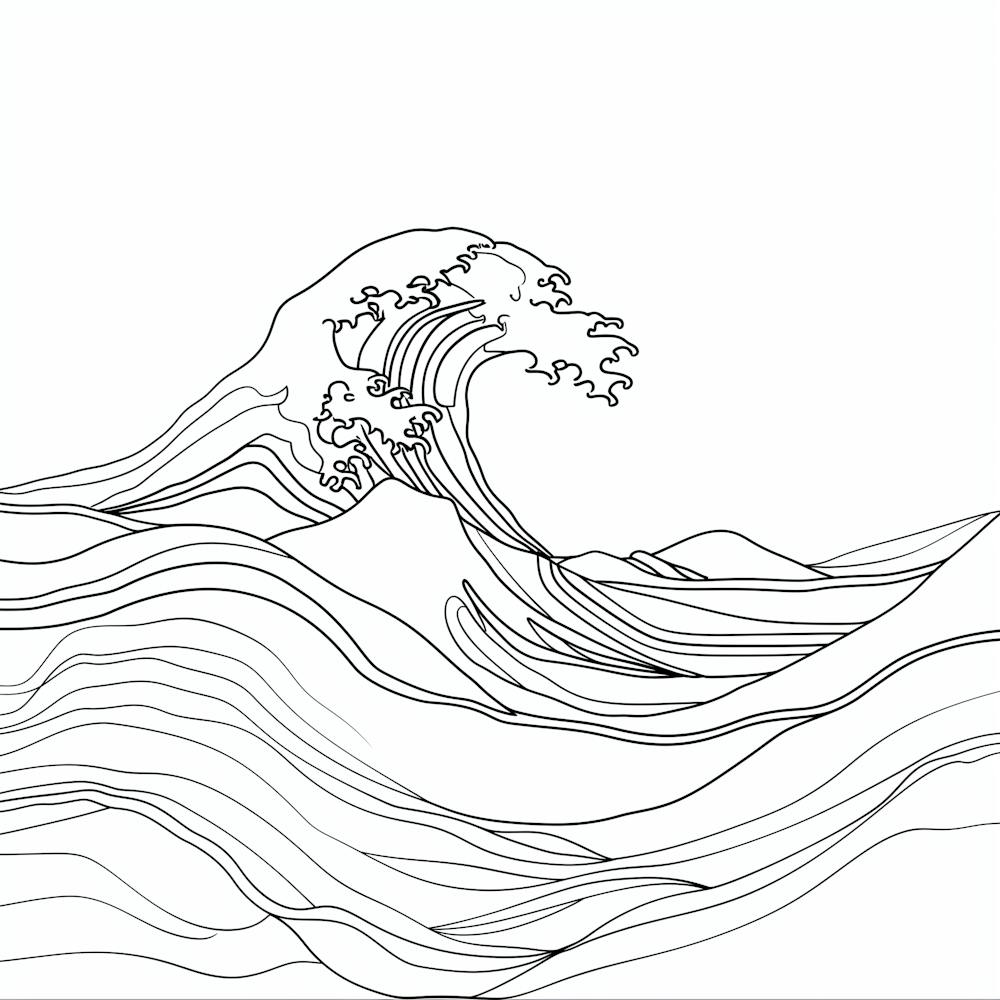 Great Wave line prints shop
