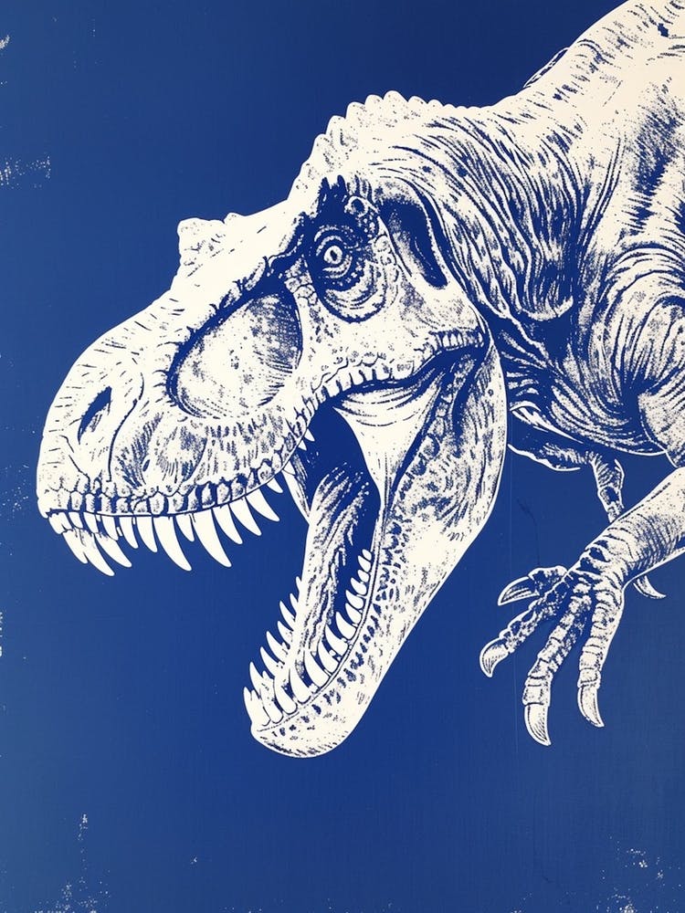 T Rex Blue & White