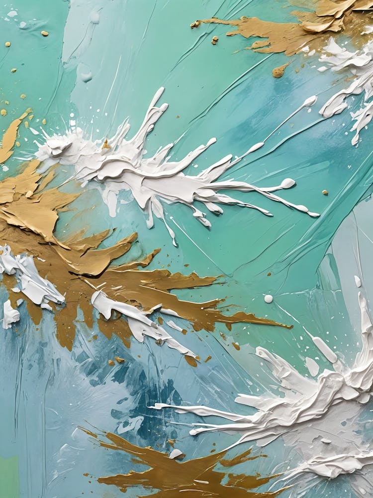 Gold And Turquoise Abstract no5