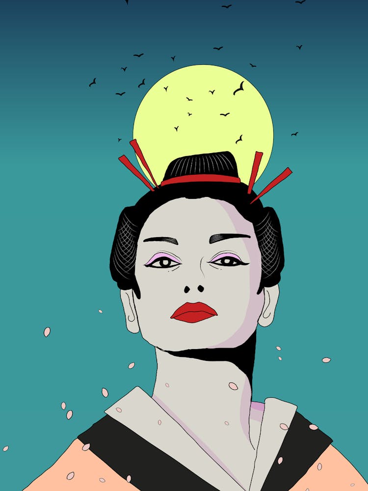 Confident Geisha Woman