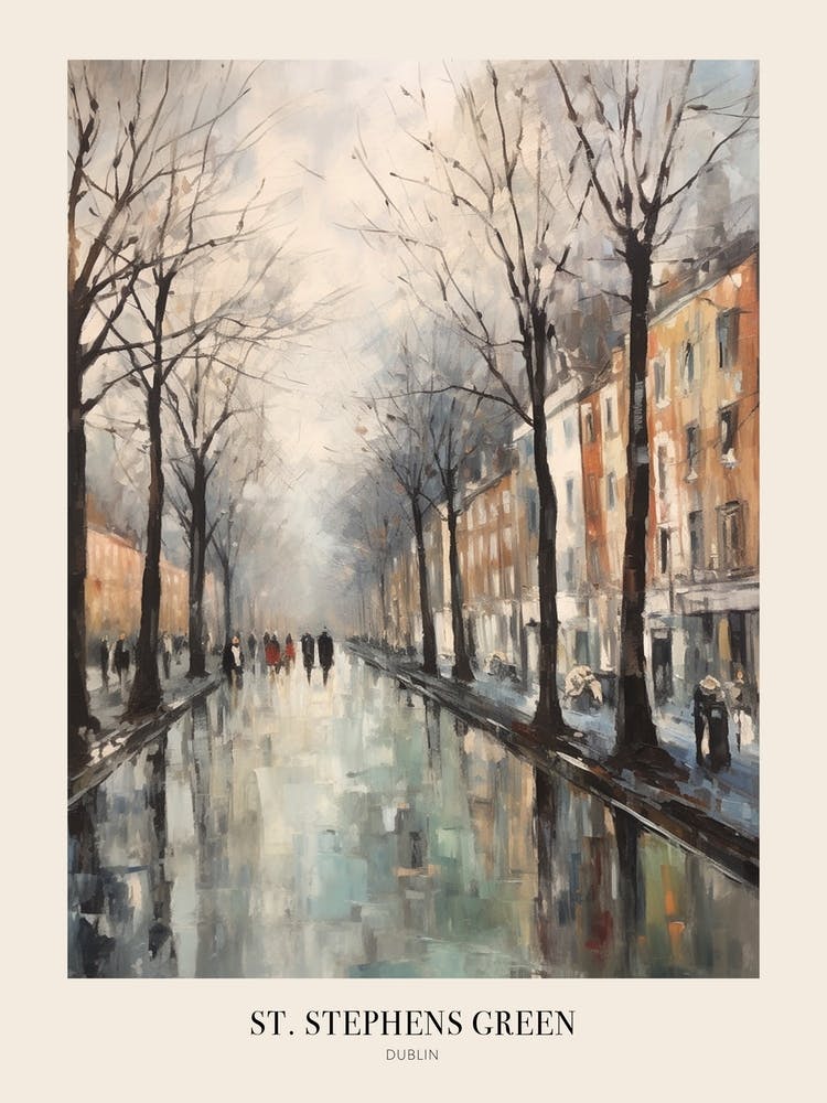 Winter City Park Poster St Stephens Green Dublin 2