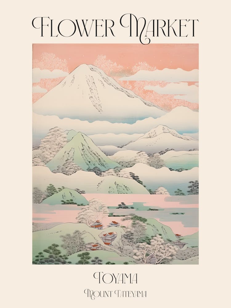 Flower Market Mount Tateyama In Toyama, Japanese Landscape 1 Poster