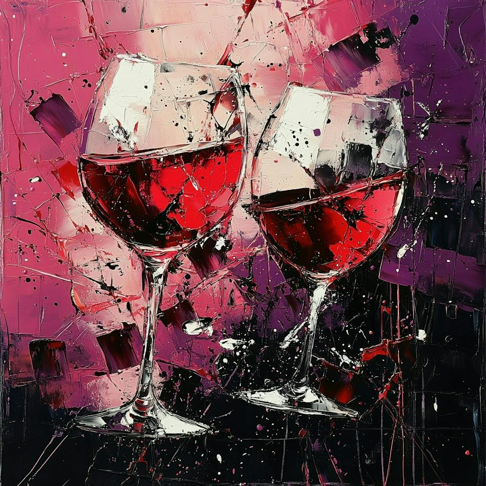 Two Glasses Of Wine Art 1