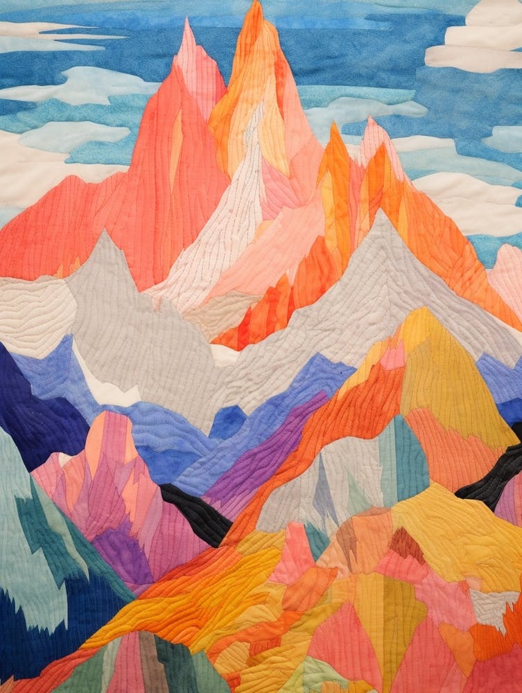 Mount Silverthrone 2 Colourful Mountain Illustration