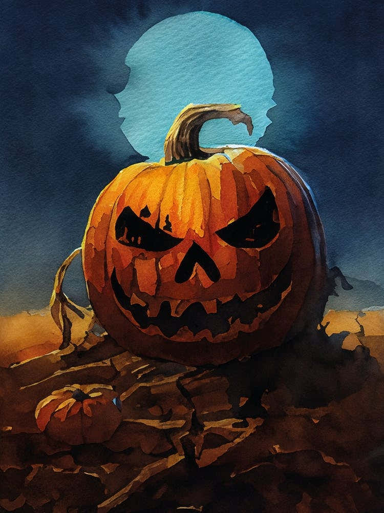 Halloween Pumpkin Watercolor
