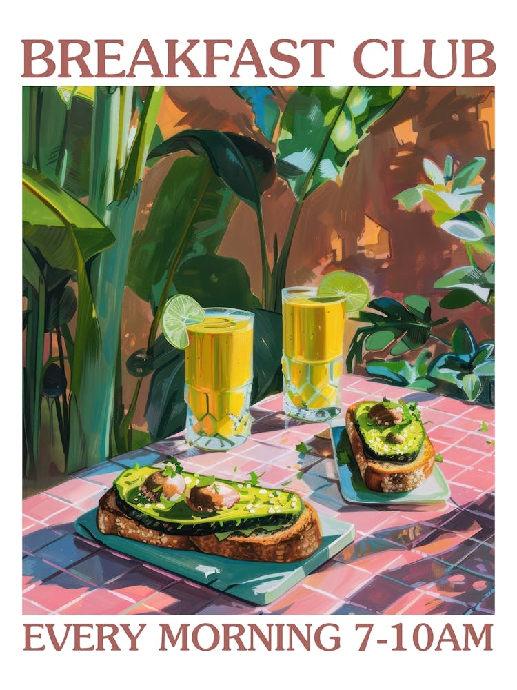 Breakfast Club Avocado Toast And Smoothie 4