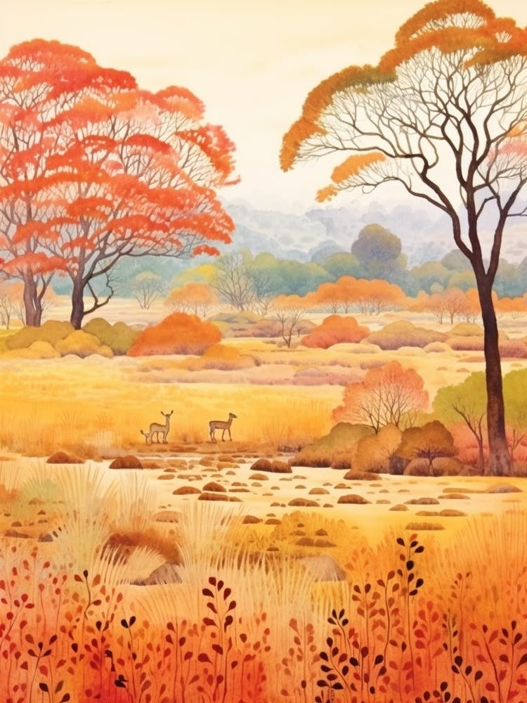 Autumn National Park Painting Ranthambore National Park India 1