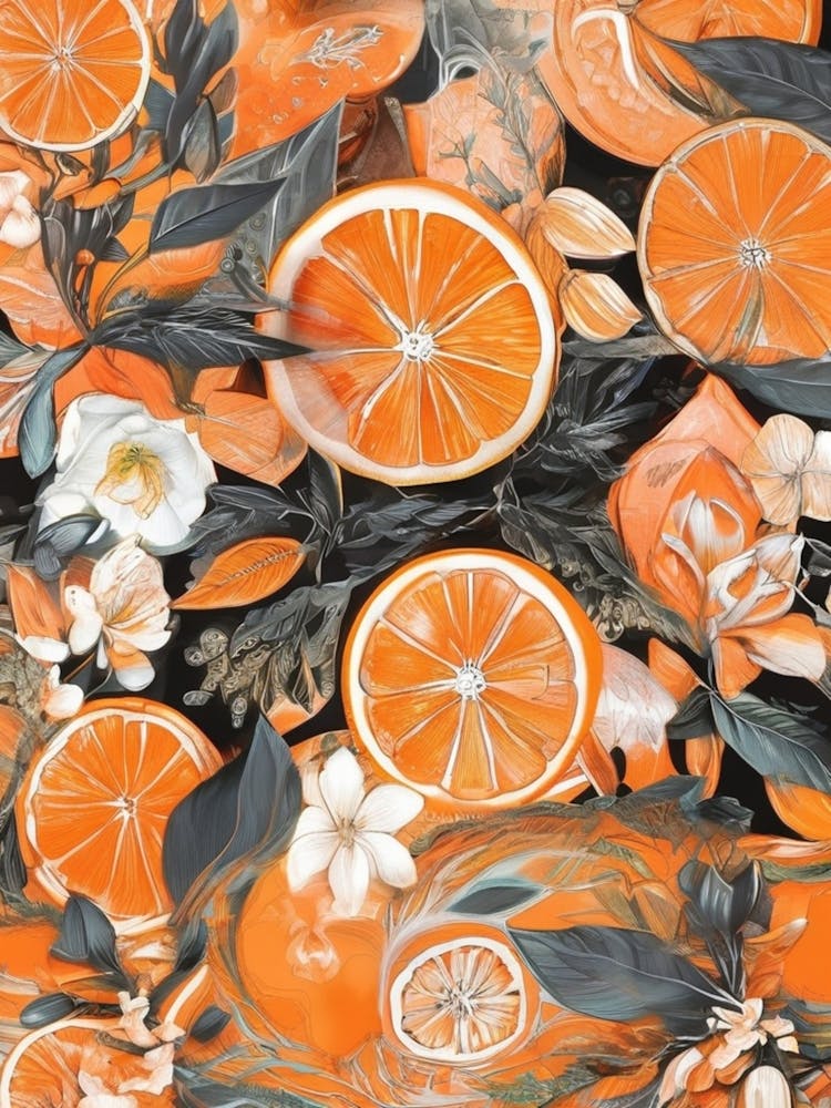 Oranges And Flowers 1