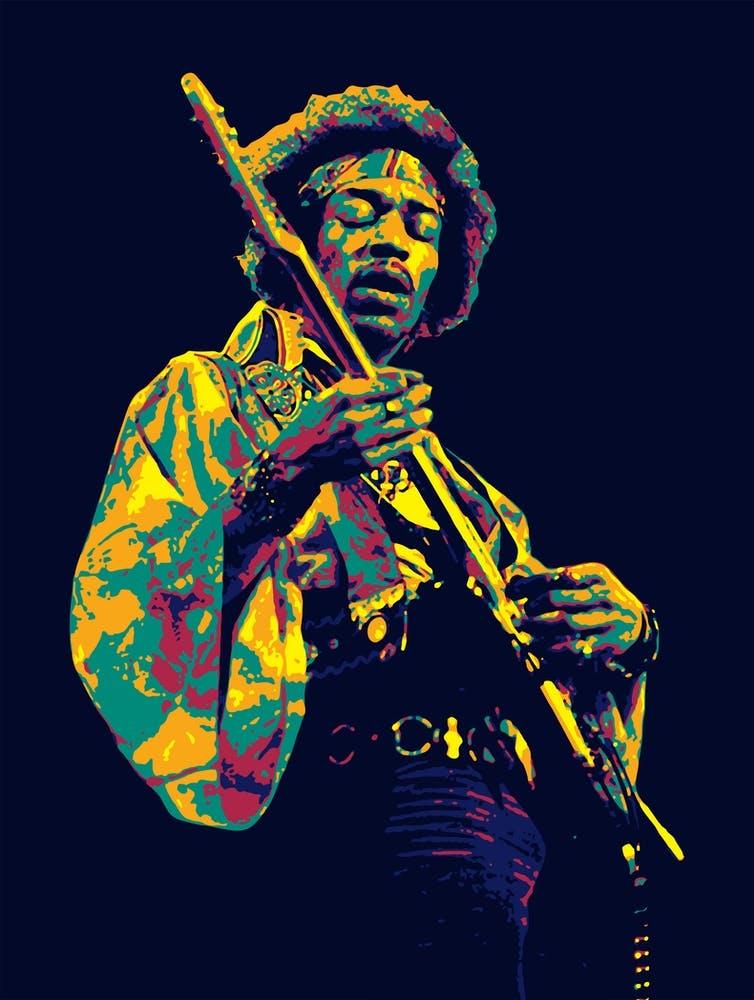 Jimi Hendrix Colorful Art 