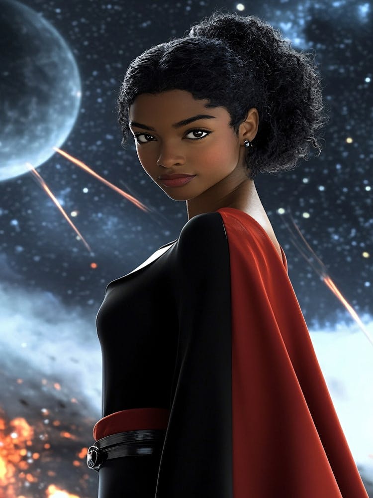 Femme noire dans l'espace