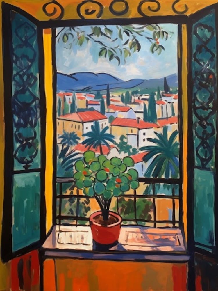 Window View Of Florence In The Style Of Fauvist 3