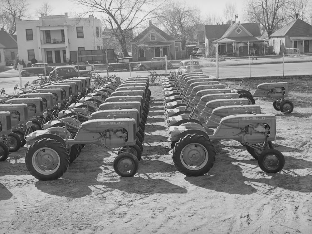 Untitled Photo, Possibly Related To Tractors At Farm Equipment Warehouse, Oklahoma City, Oklahoma By Russell