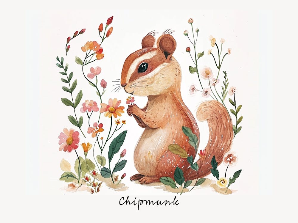 Little Floral Chipmunk 2 Poster