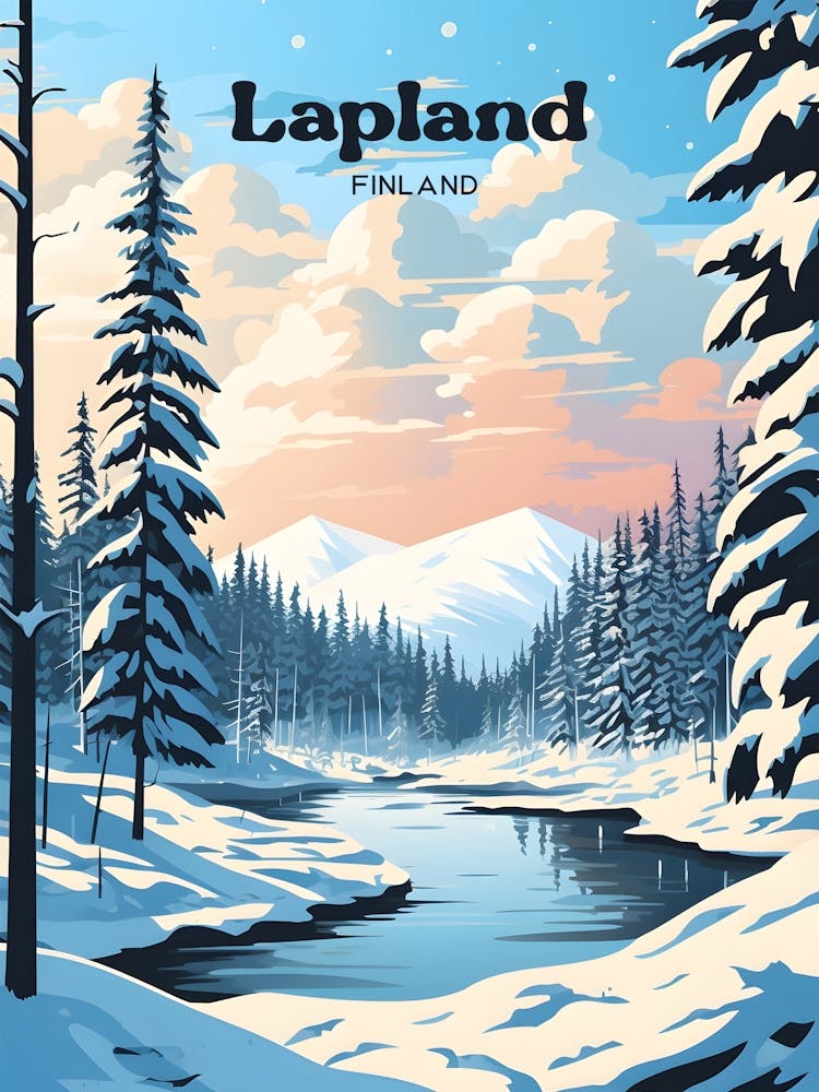 Lapland Finland Snow Travel Art