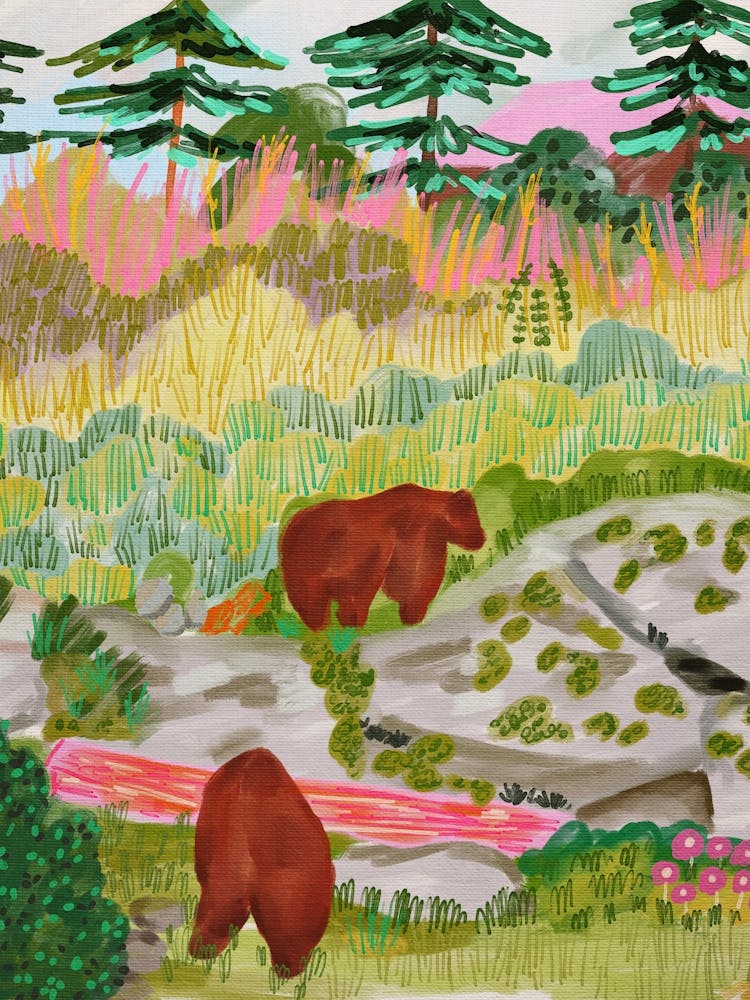 Brown Bears In The Forest