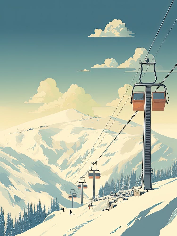 Heavenly Mountain Resort   California Nevada, Usa, Ski Resort Illustration 2 Simple Style